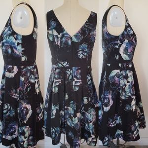 Nwot City Chic - floral watercolor flirty dress